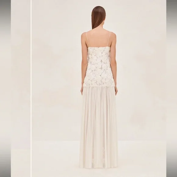 Unworn Alexis Natalina Dress ivory drop waist floral maxi dress size XL - Picture 3 of 8